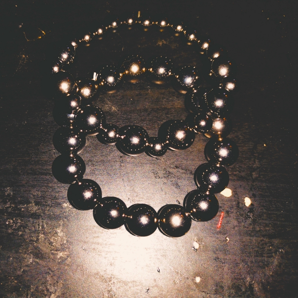 The Queenz Black Metal Beaded Braceletz